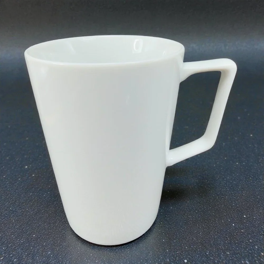 Pottery Barn PB Modern White Ceramic Coffee Mug‎ Cup Set 2 Mugs Cup Ceramic VTG